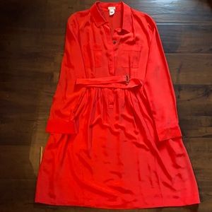 JCREW silk shirt dress